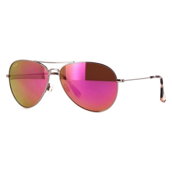 New MAUI JIM Mavericks Gold Polarised Aviator P264 16R Sunglasses Women - Picture 1 of 4